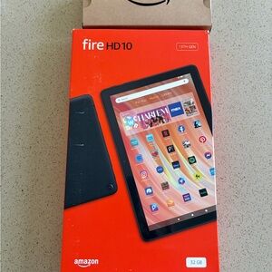Amazon Fire HD 10 Tablet  (newest model). 10.1” vibrant full HD screen